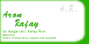 aron rafay business card