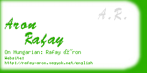 aron rafay business card